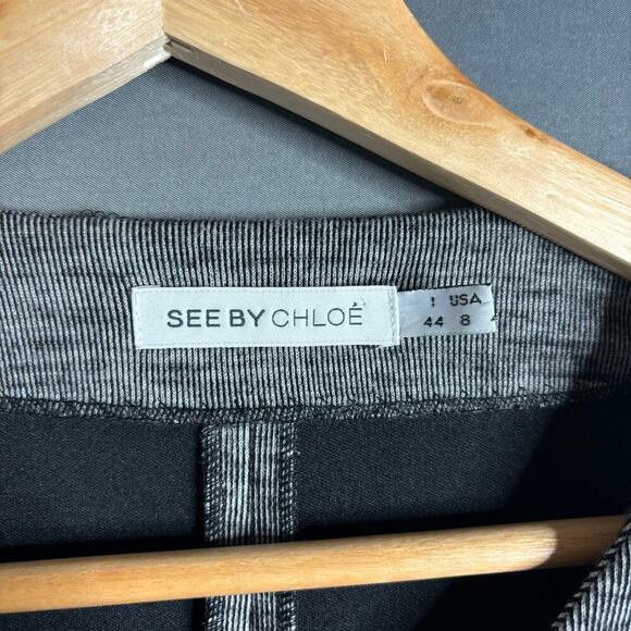 See By Chloe Collarless Jacket Heather Grey Size 8 - Picture 3 of 3